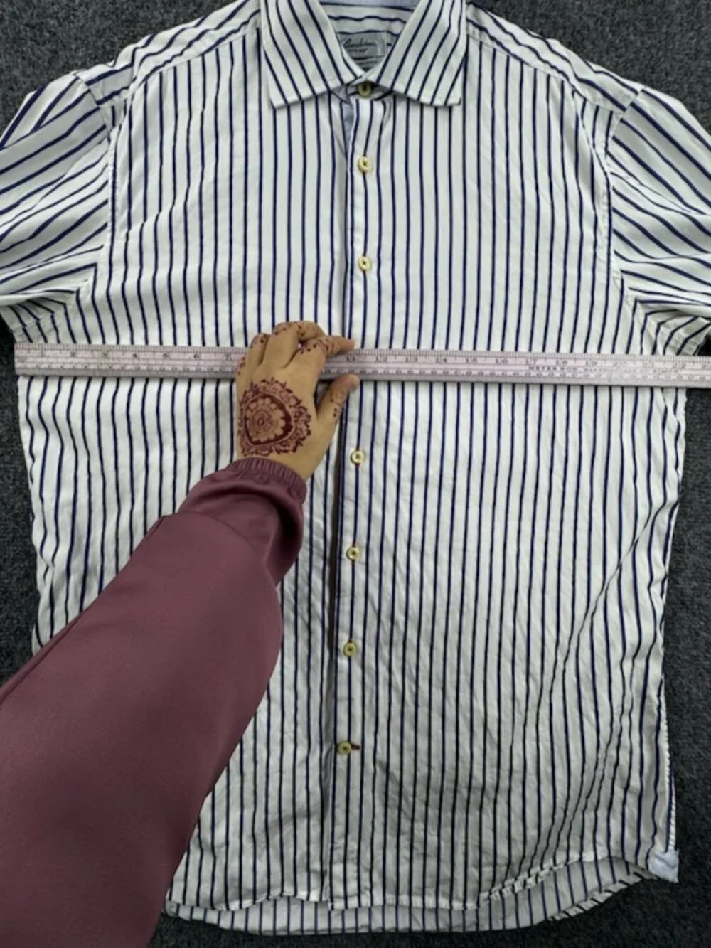 Stenstroms Fitted Body 16.5 Striped Twofold Super Blue White Cotton Shirt Men
